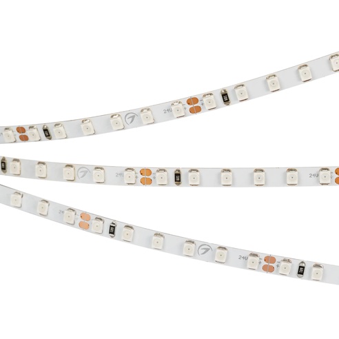 Лента светодиодная RT 2-5000 24V Yellow 5mm 2x (3528, 600 LED, LUX) (Arlight, 9.6 Вт/м, IP20)