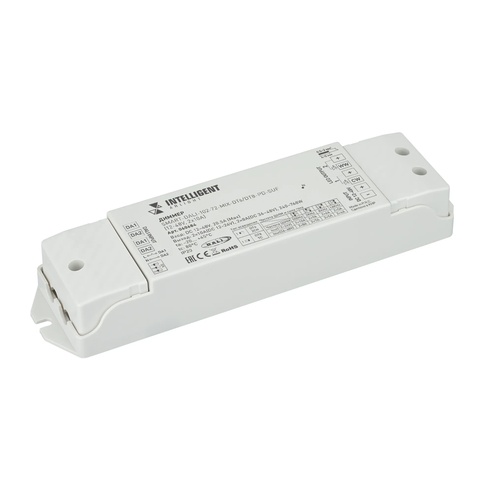 INTELLIGENT ARLIGHT Диммер SMART-DALI-102-72-MIX-DT6/DT8-PD-SUF (12-48V, 2x10A) (IARL, IP20 Пластик, 5 лет)