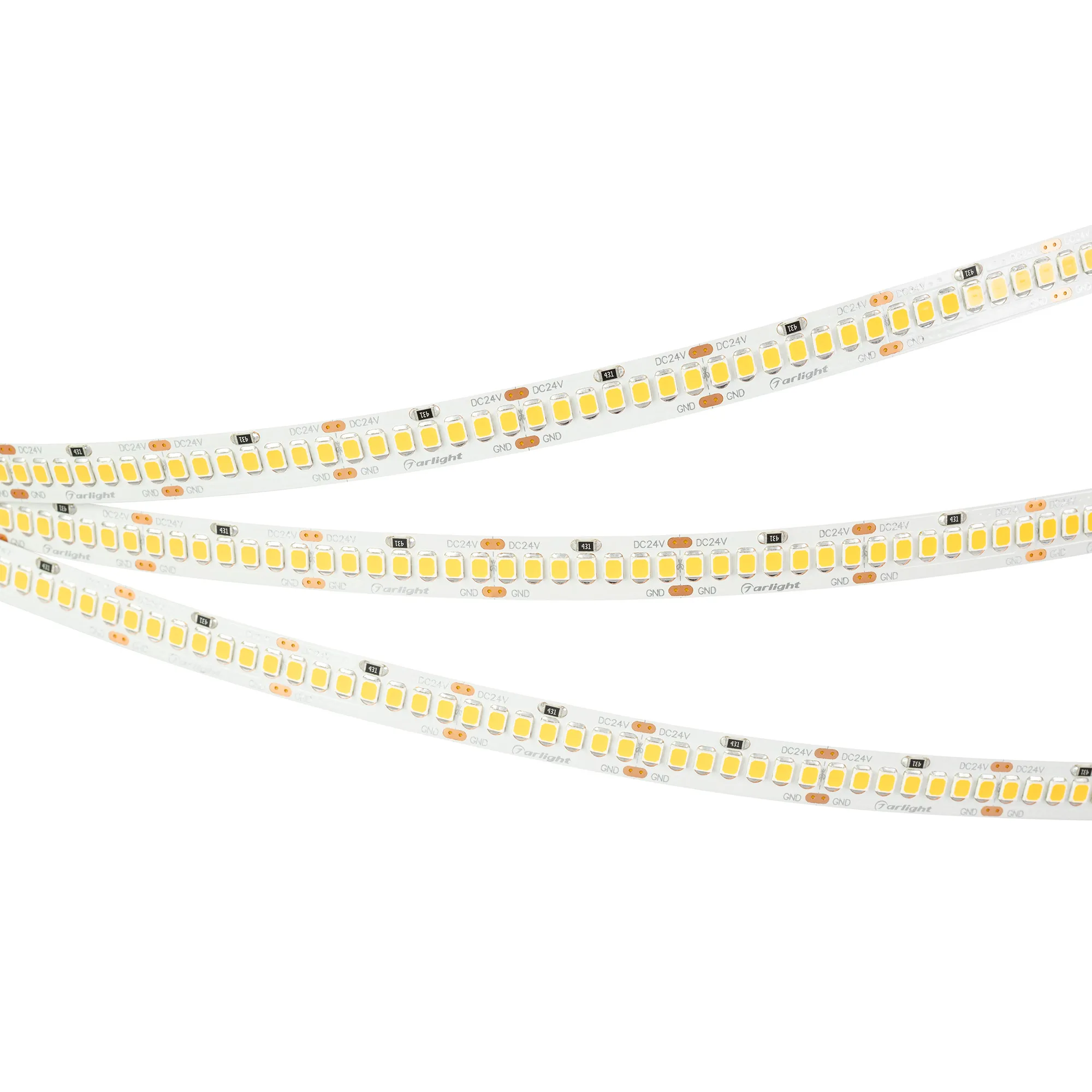 Лента светодиодная RT-A252-10mm 24V Warm3500 (11 W/m, IP20, 2835, 5m) (Arlight, Открытый)